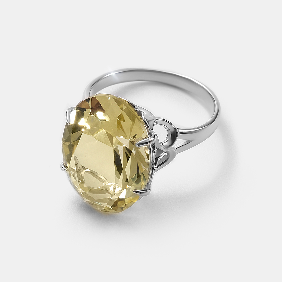 Серебряное кольцо с цитрином