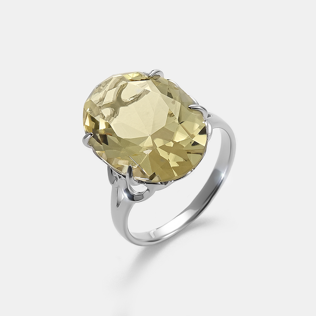 Серебряное кольцо с цитрином