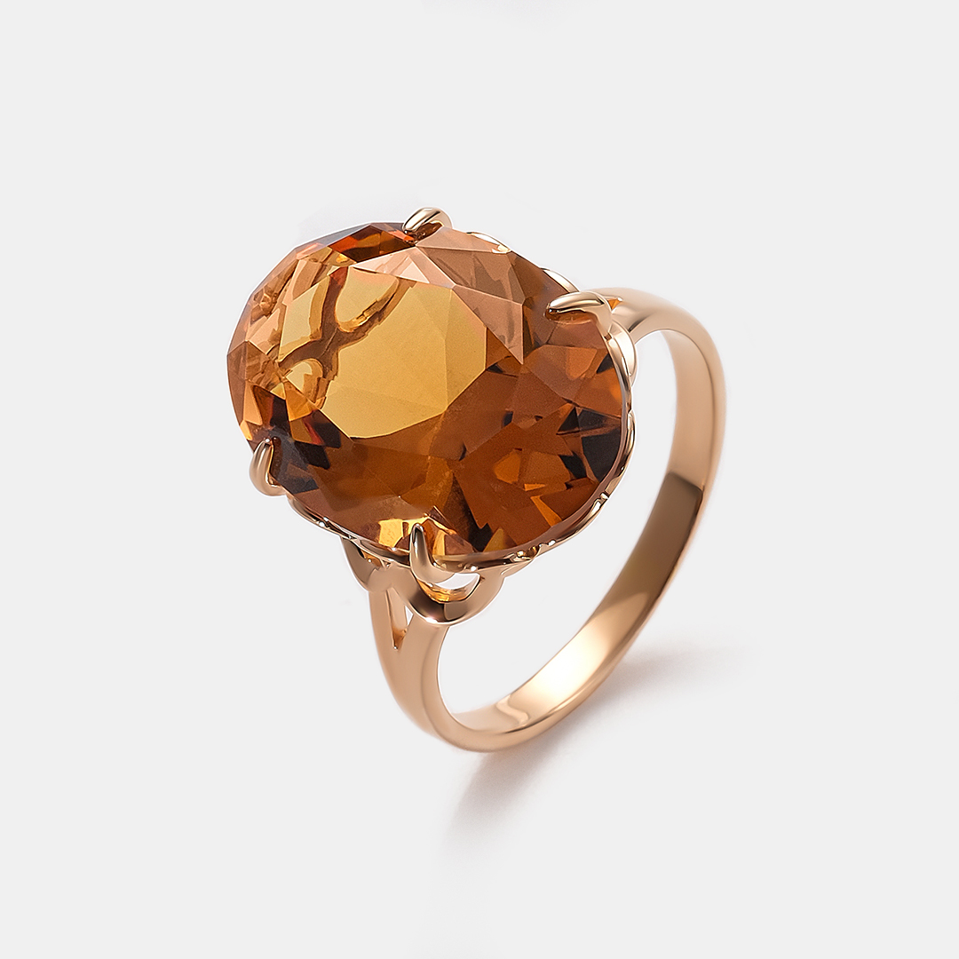 Серебряное кольцо с цитрином