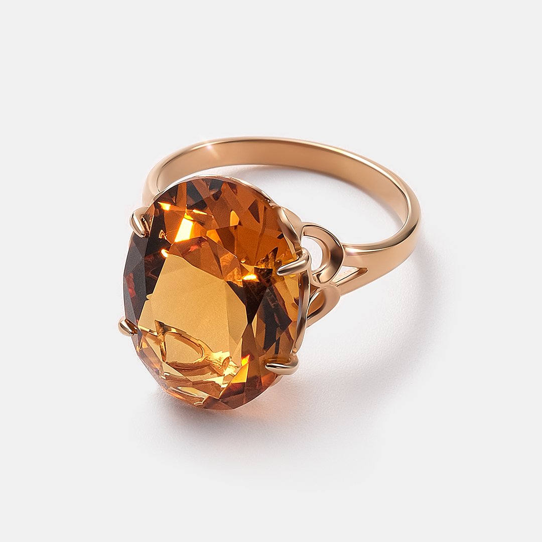 Серебряное кольцо с цитрином