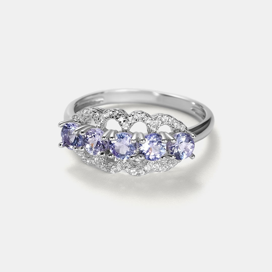 Серебряное кольцо с танзанитами