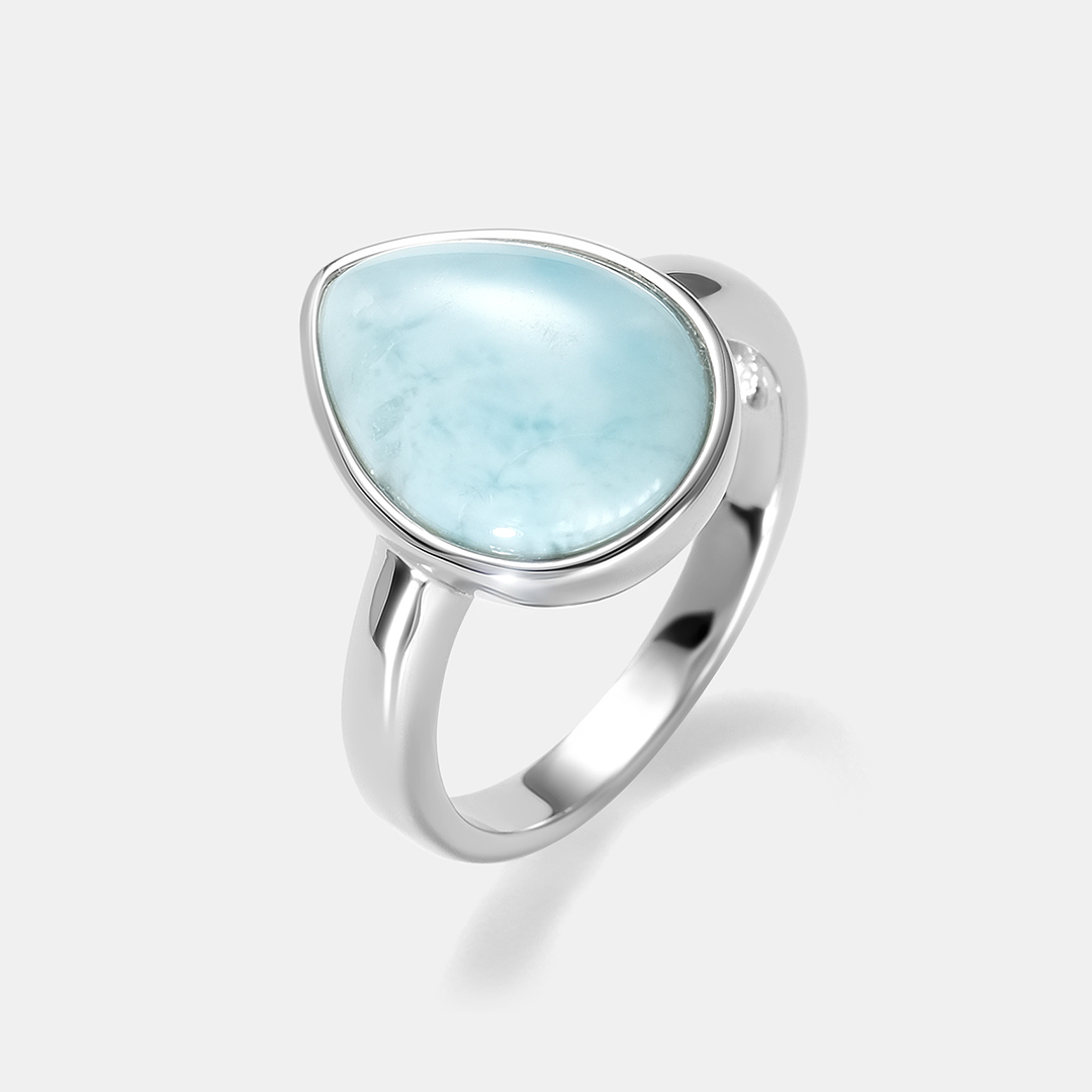 Серебряное кольцо с ларимаром