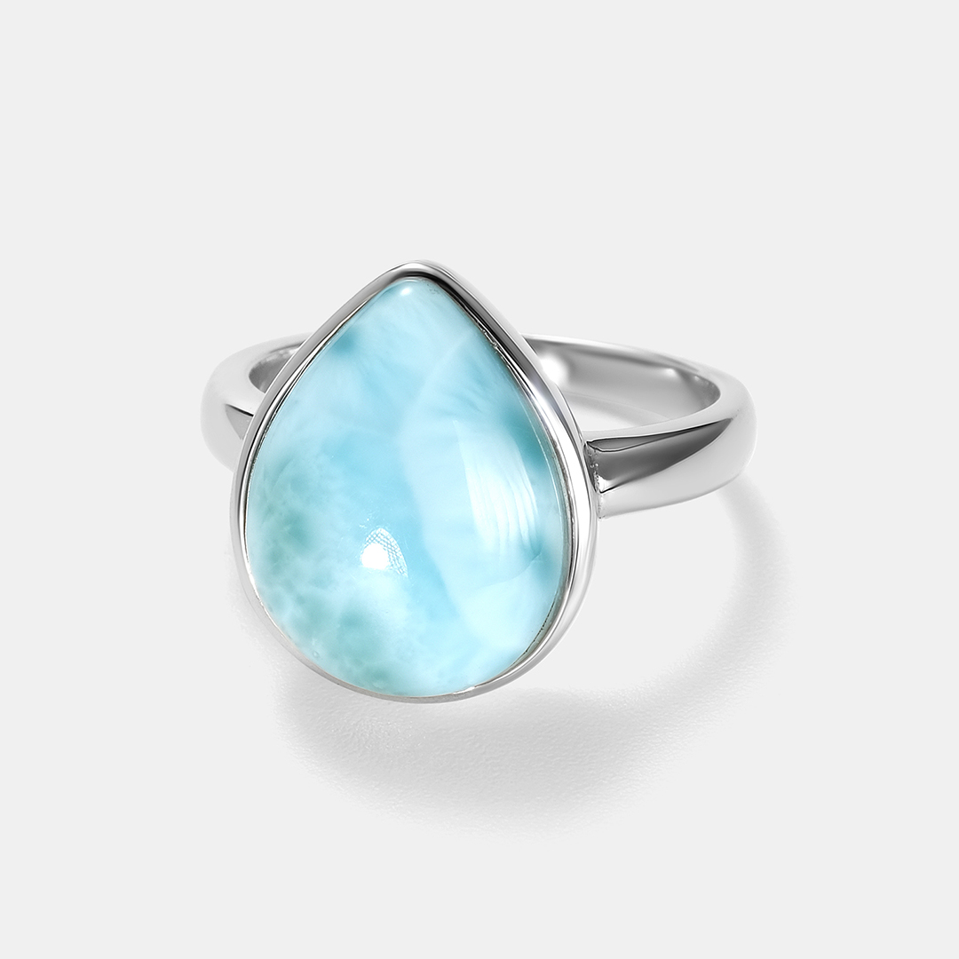 Серебряное кольцо с ларимаром