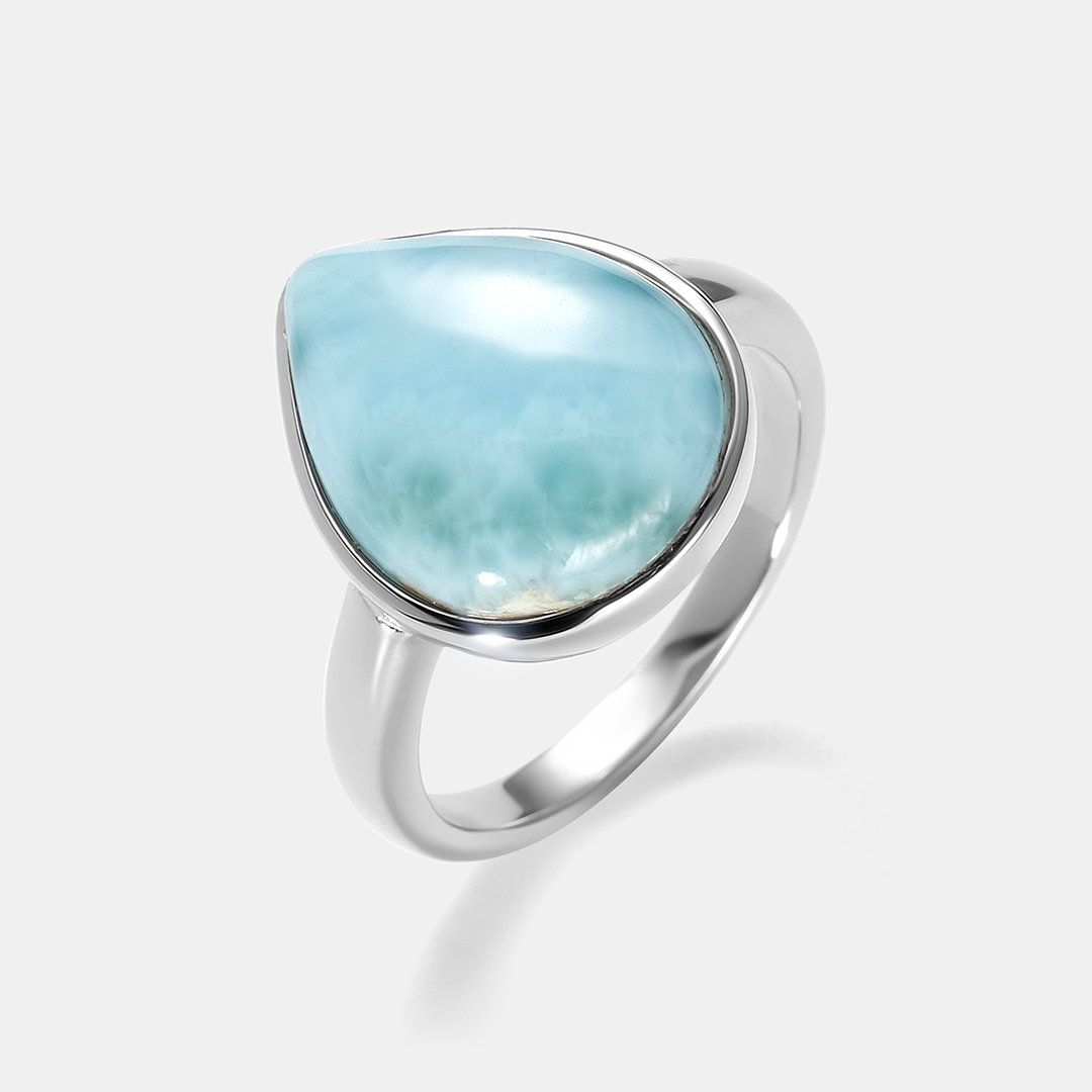 Серебряное кольцо с ларимаром