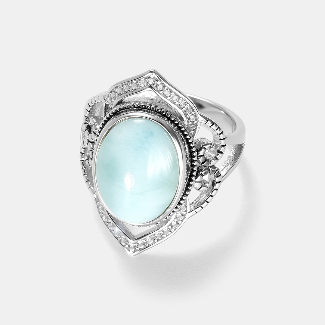 Серебряное кольцо с ларимаром