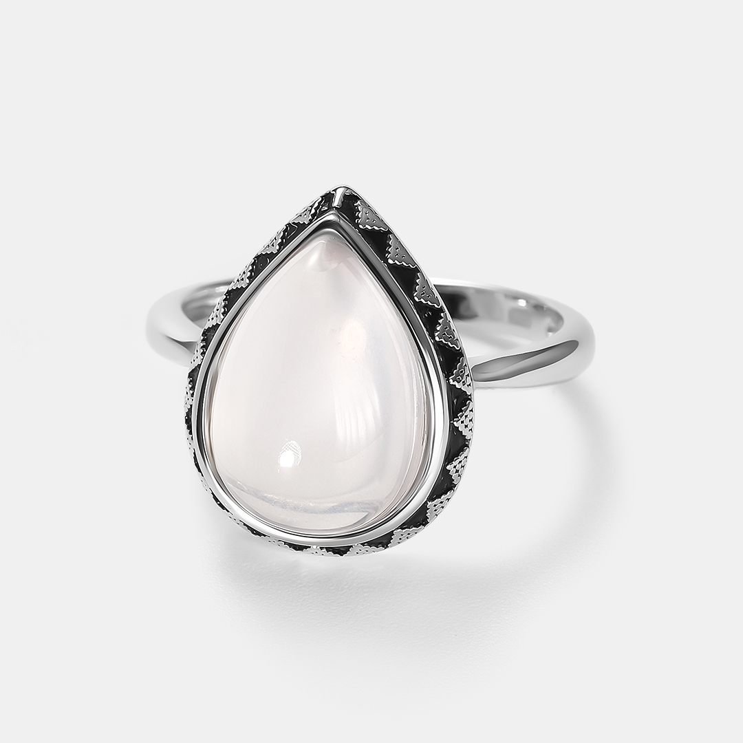 Серебряное кольцо с розовым кварцем