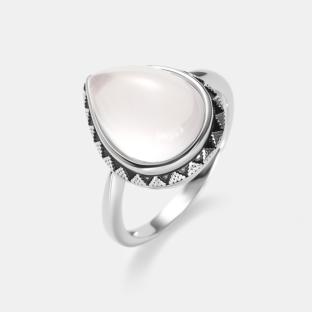 Серебряное кольцо с розовым кварцем