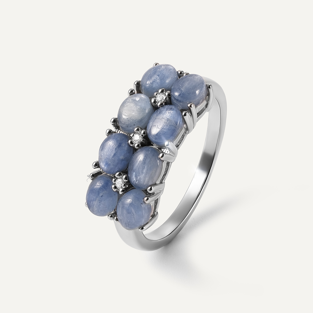 Серебряное кольцо с кианитами