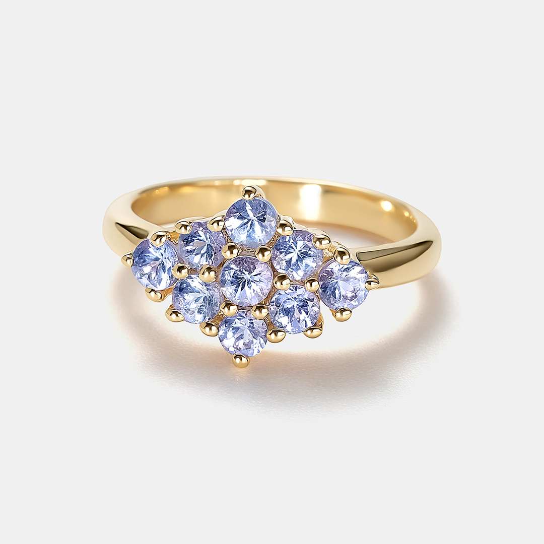 Серебряное кольцо с танзанитами