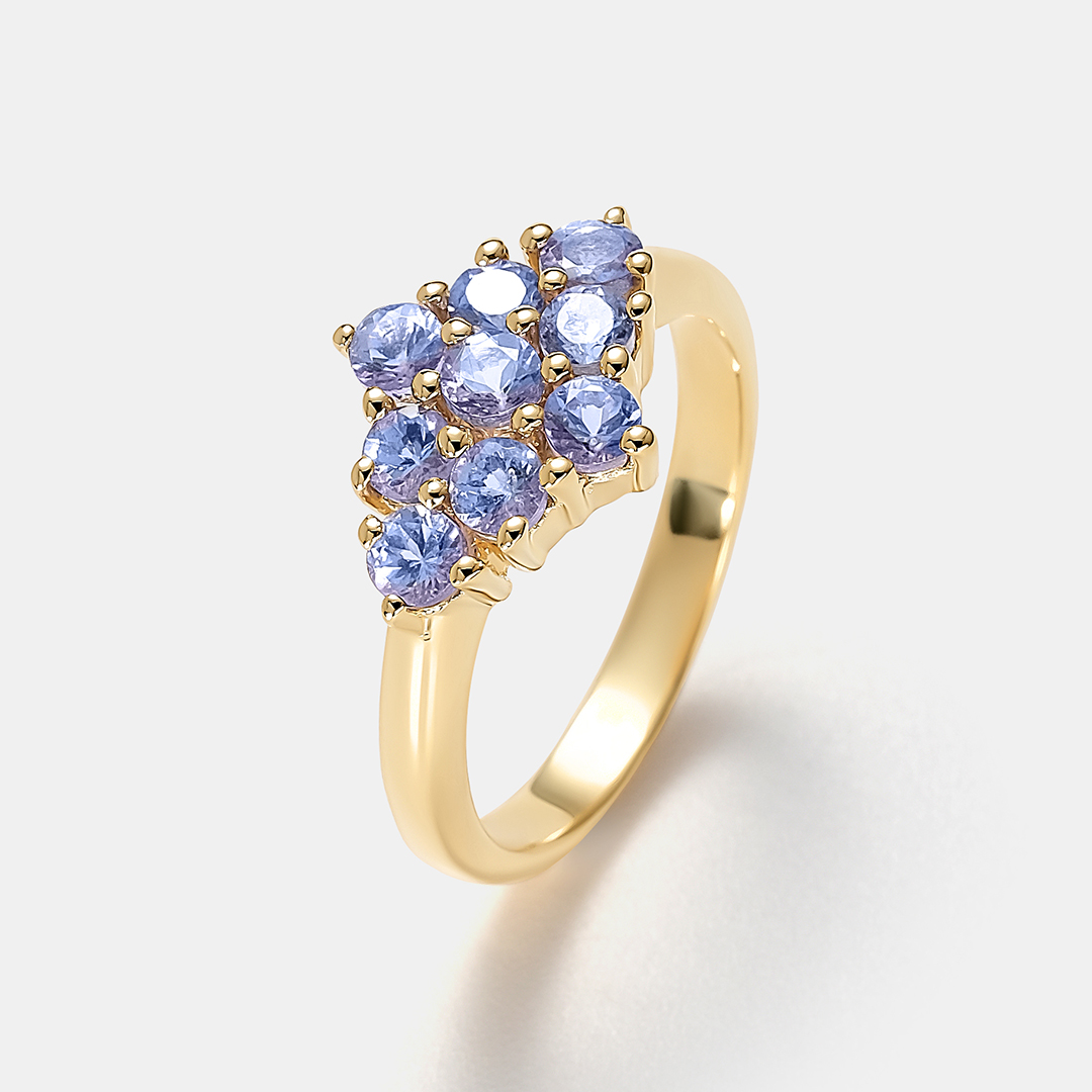 Серебряное кольцо с танзанитами