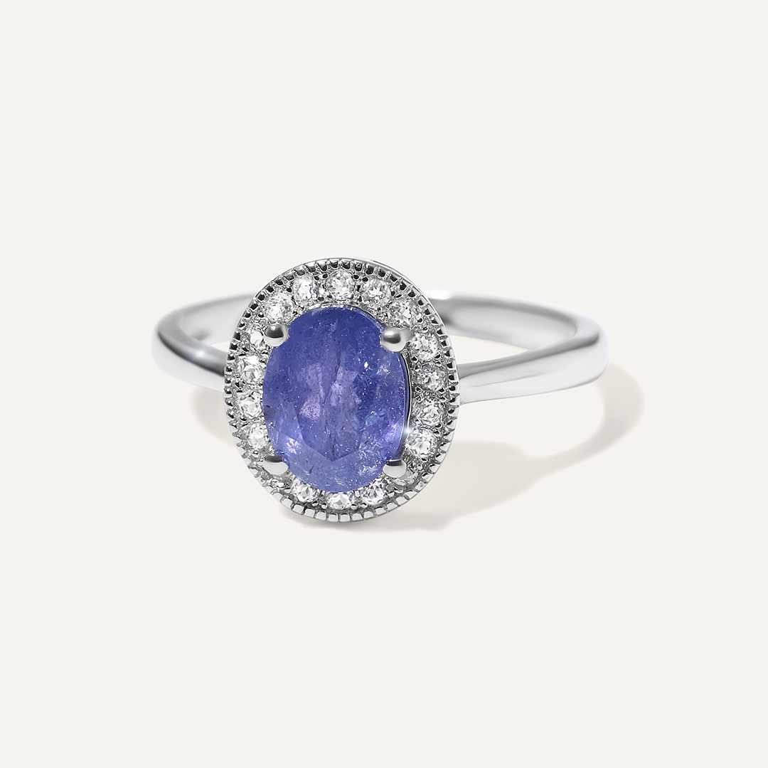 Серебряное кольцо с танзанитом