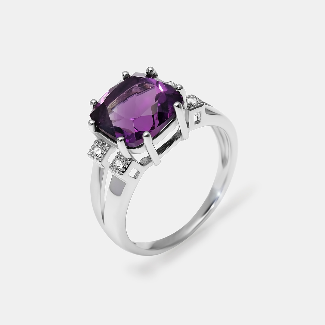 Серебряное кольцо с аметистом