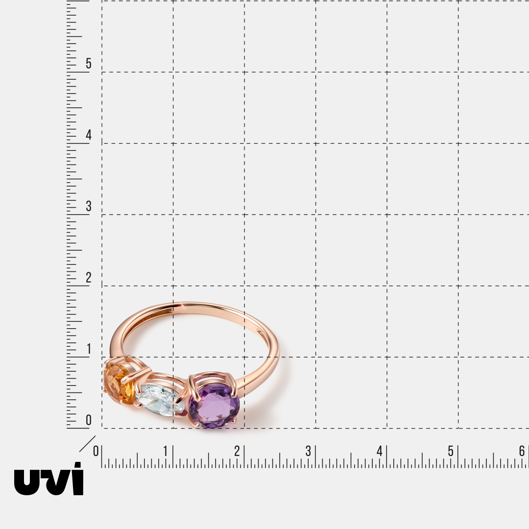 Серебряное кольцо с аметистом и цитрином