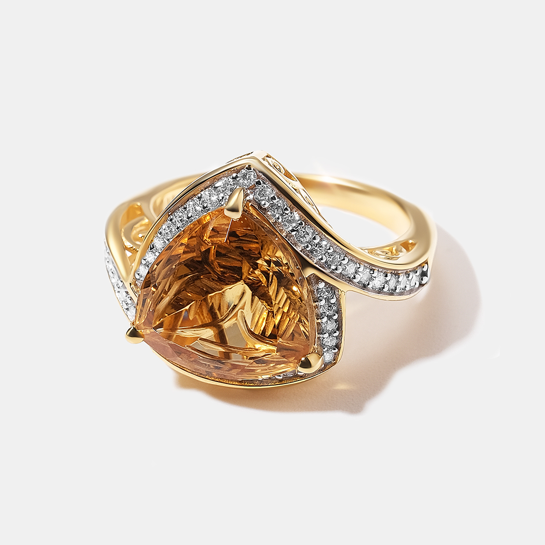 Серебряное кольцо с цитрином
