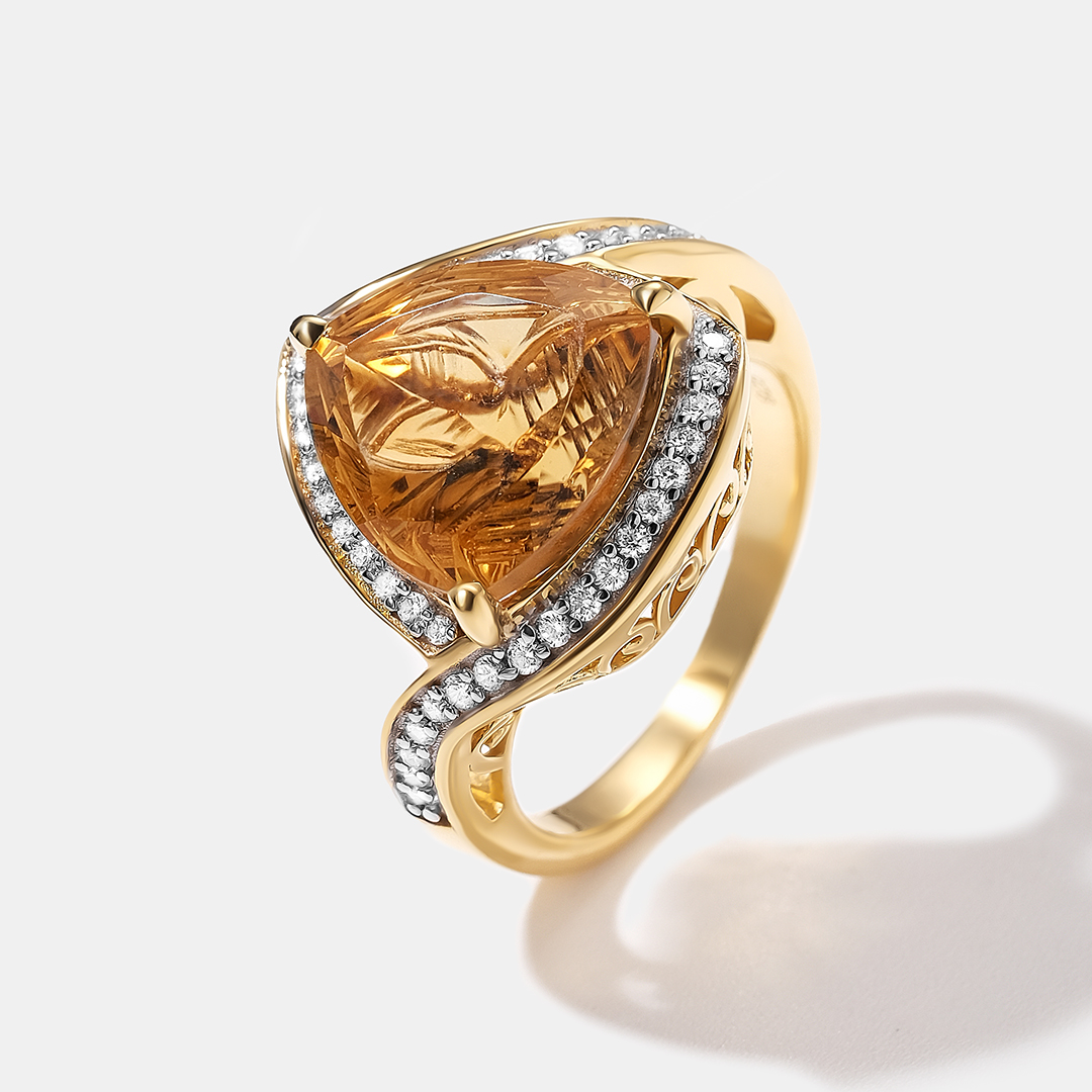 Серебряное кольцо с цитрином