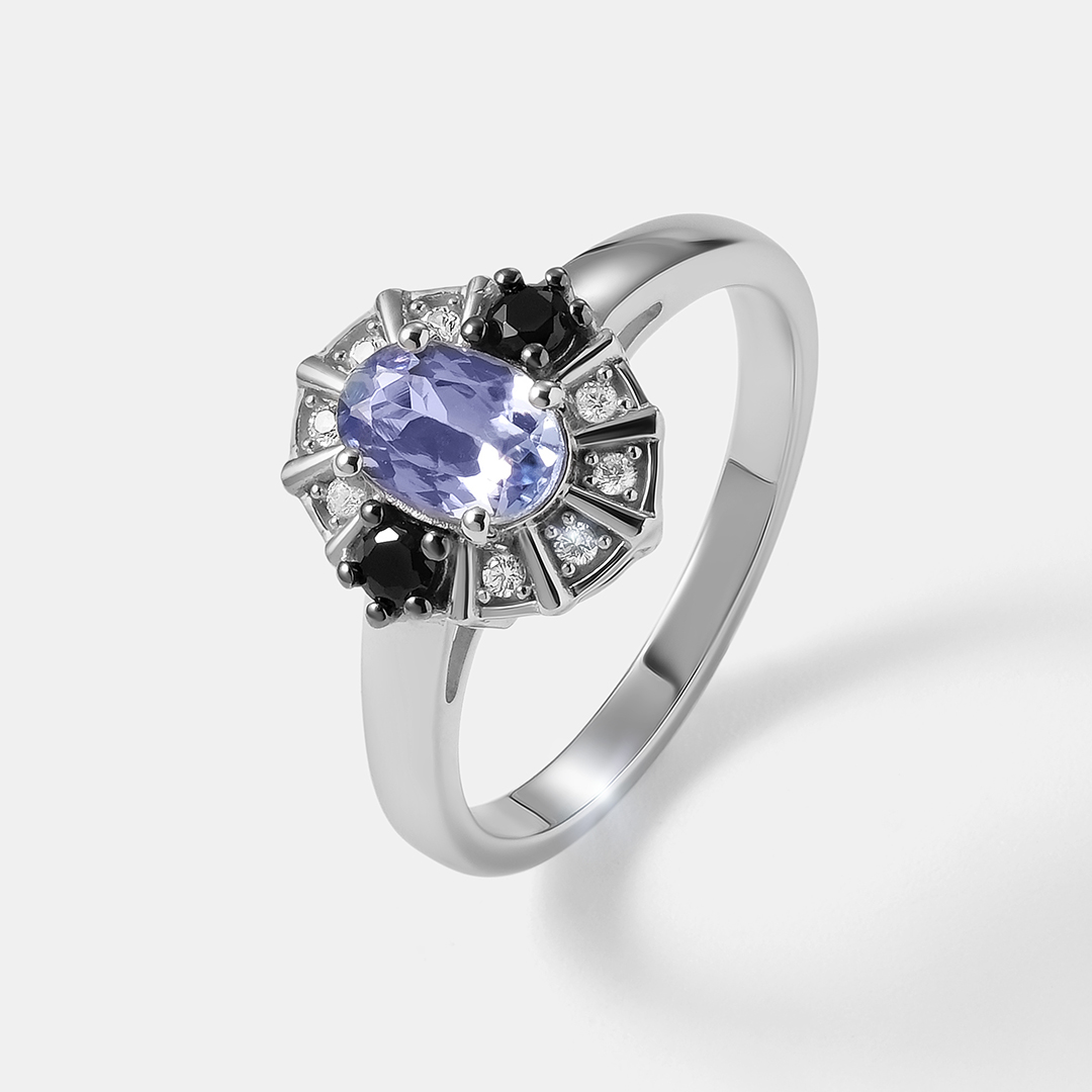 Серебряное кольцо с танзанитом