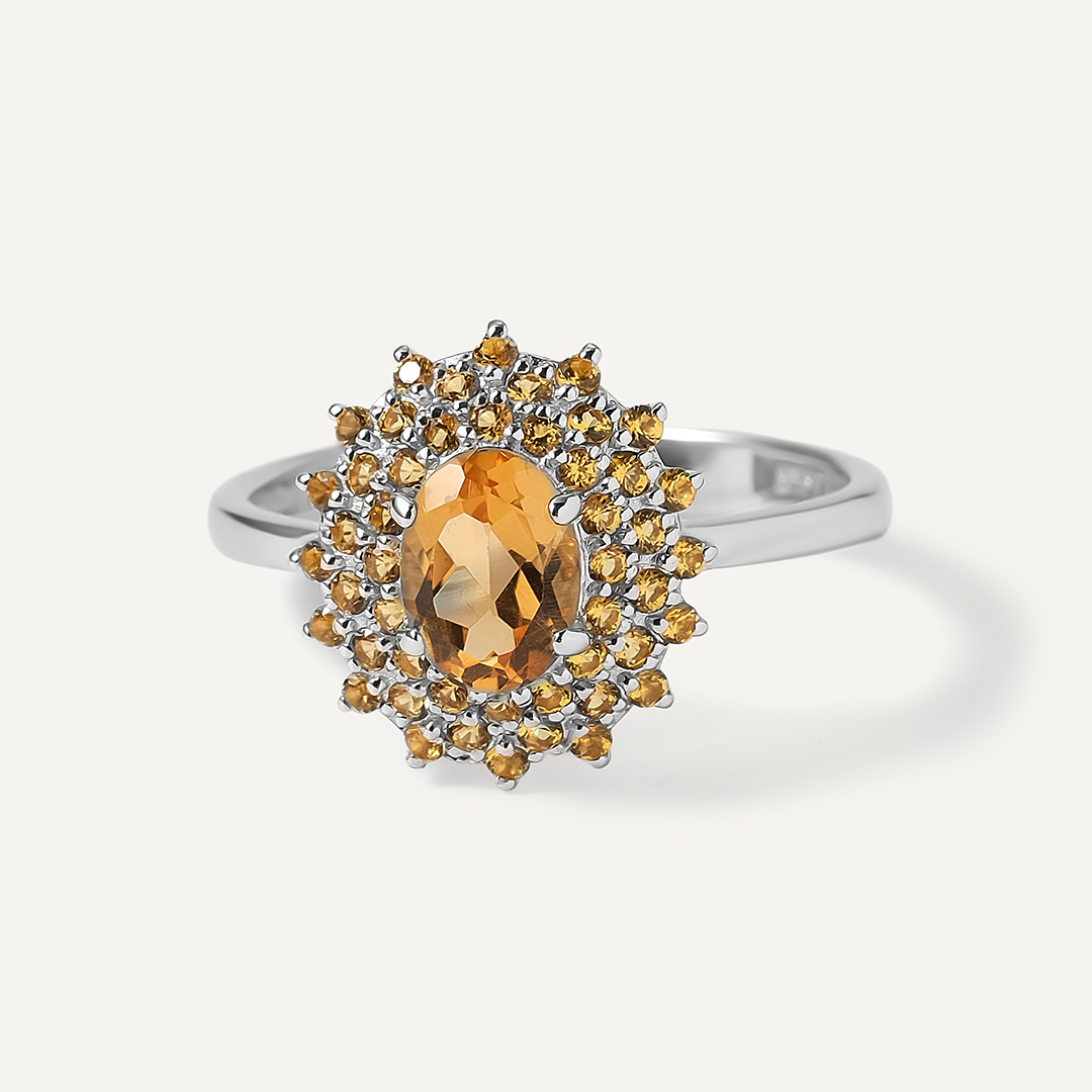 Серебряное кольцо с цитрином