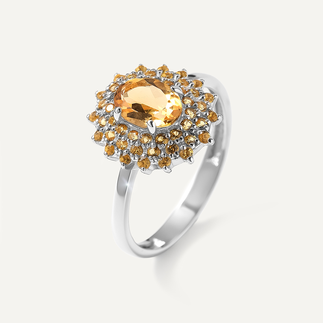 Серебряное кольцо с цитрином