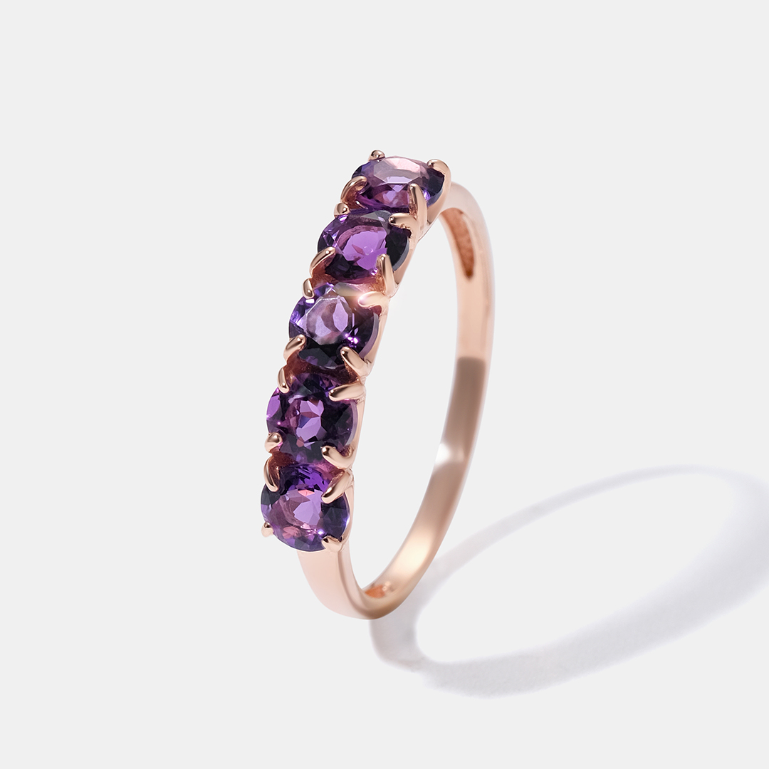 Серебряное кольцо с аметистами
