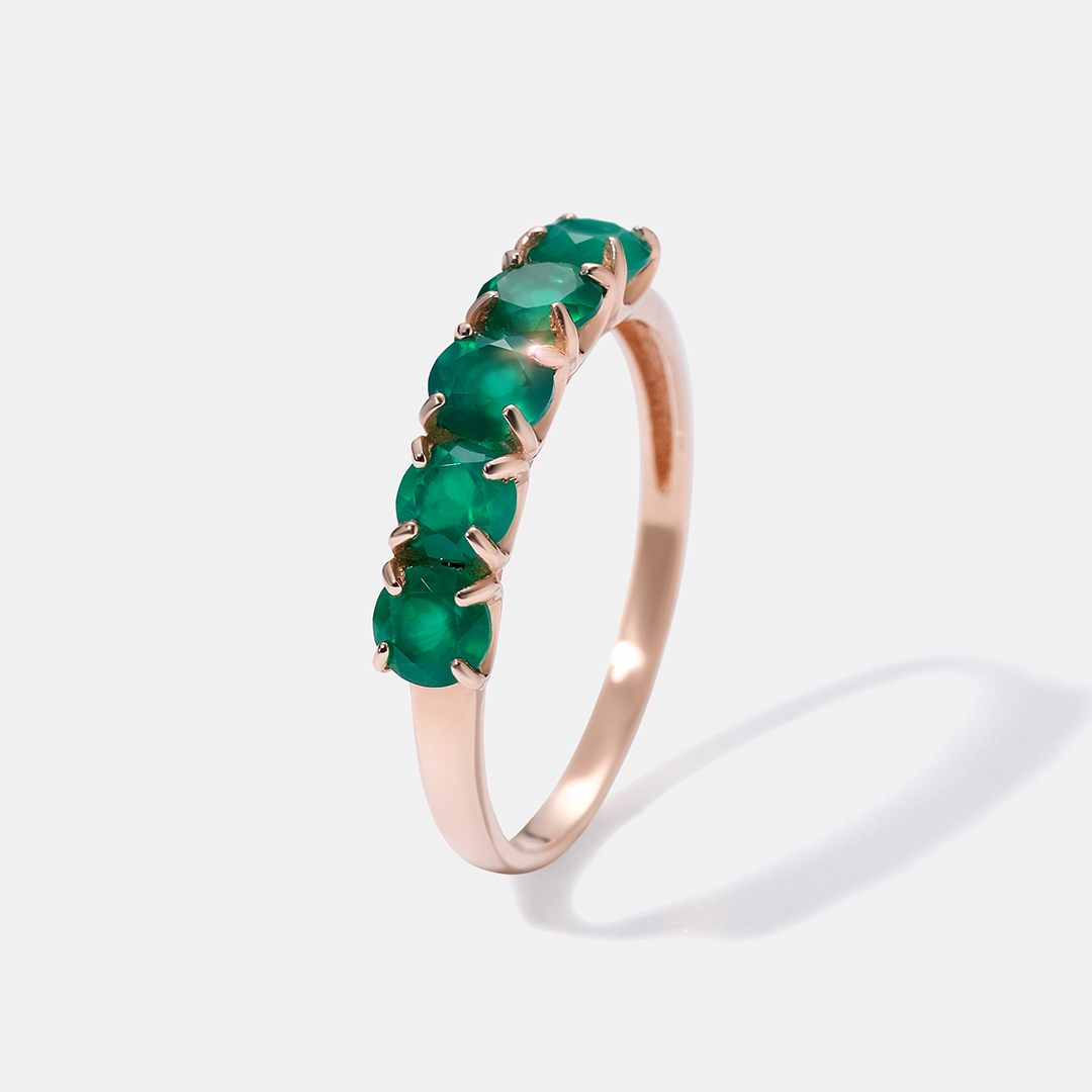 Серебряное кольцо с агатами