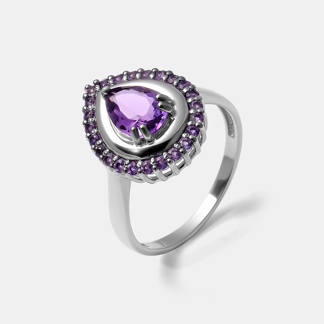 Серебряное кольцо с аметистами