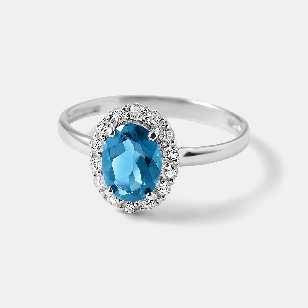 Серебряное кольцо с топазом Лондон