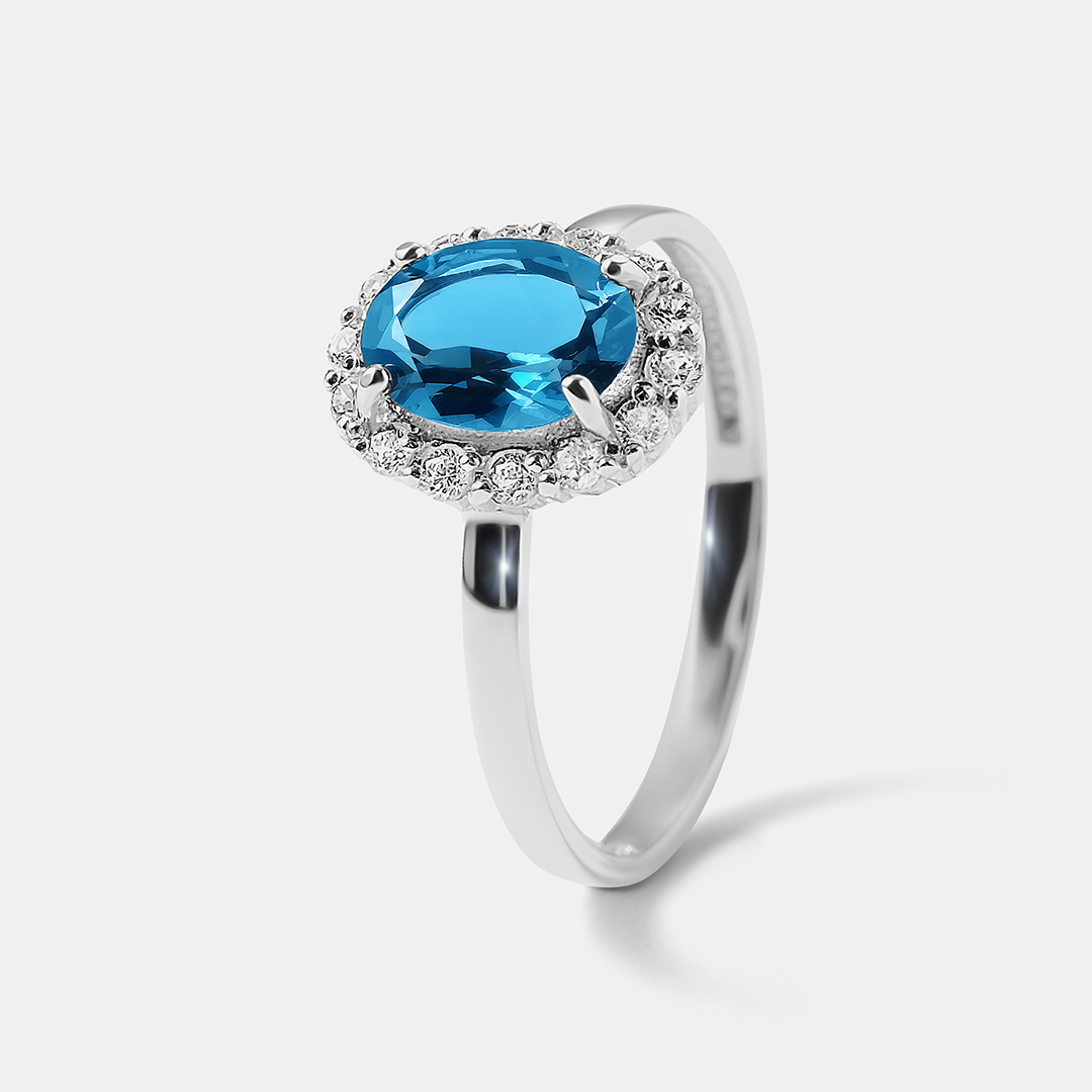 Серебряное кольцо с топазом Лондон