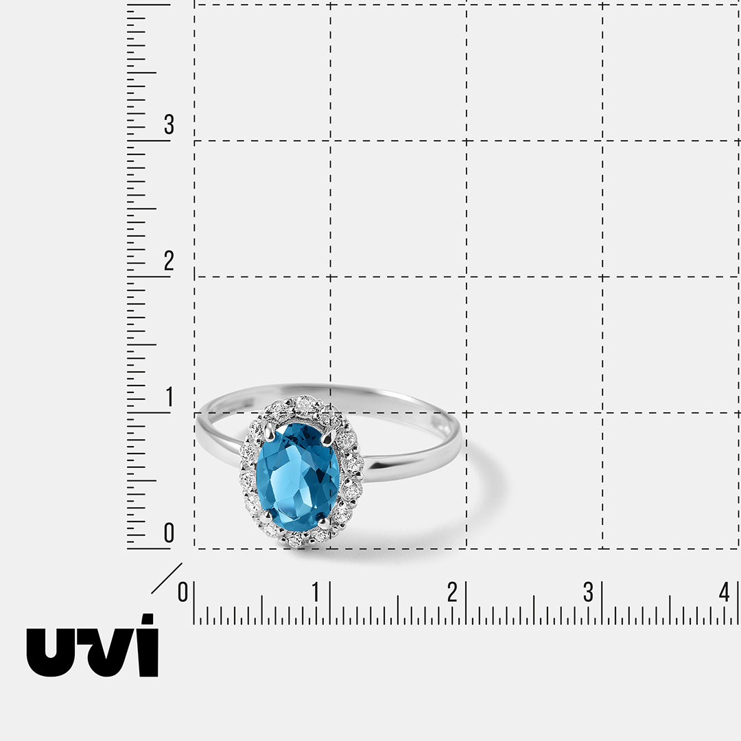 Серебряное кольцо с топазом Лондон