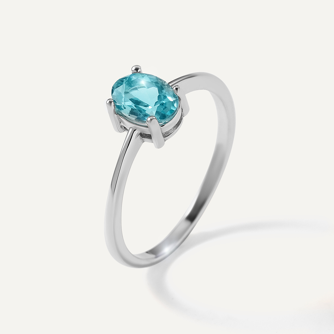 Серебряное кольцо с апатитом