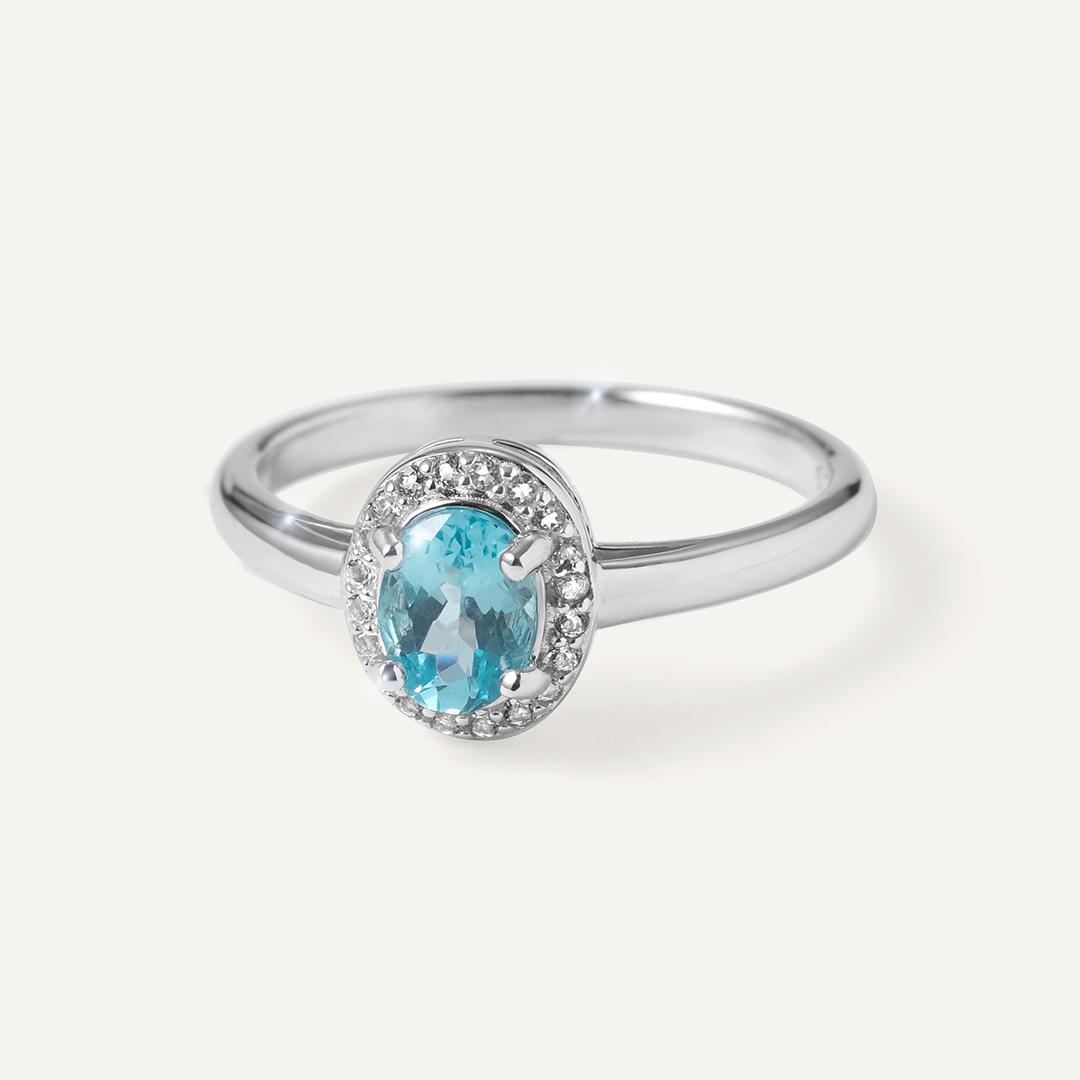 Серебряное кольцо с апатитом