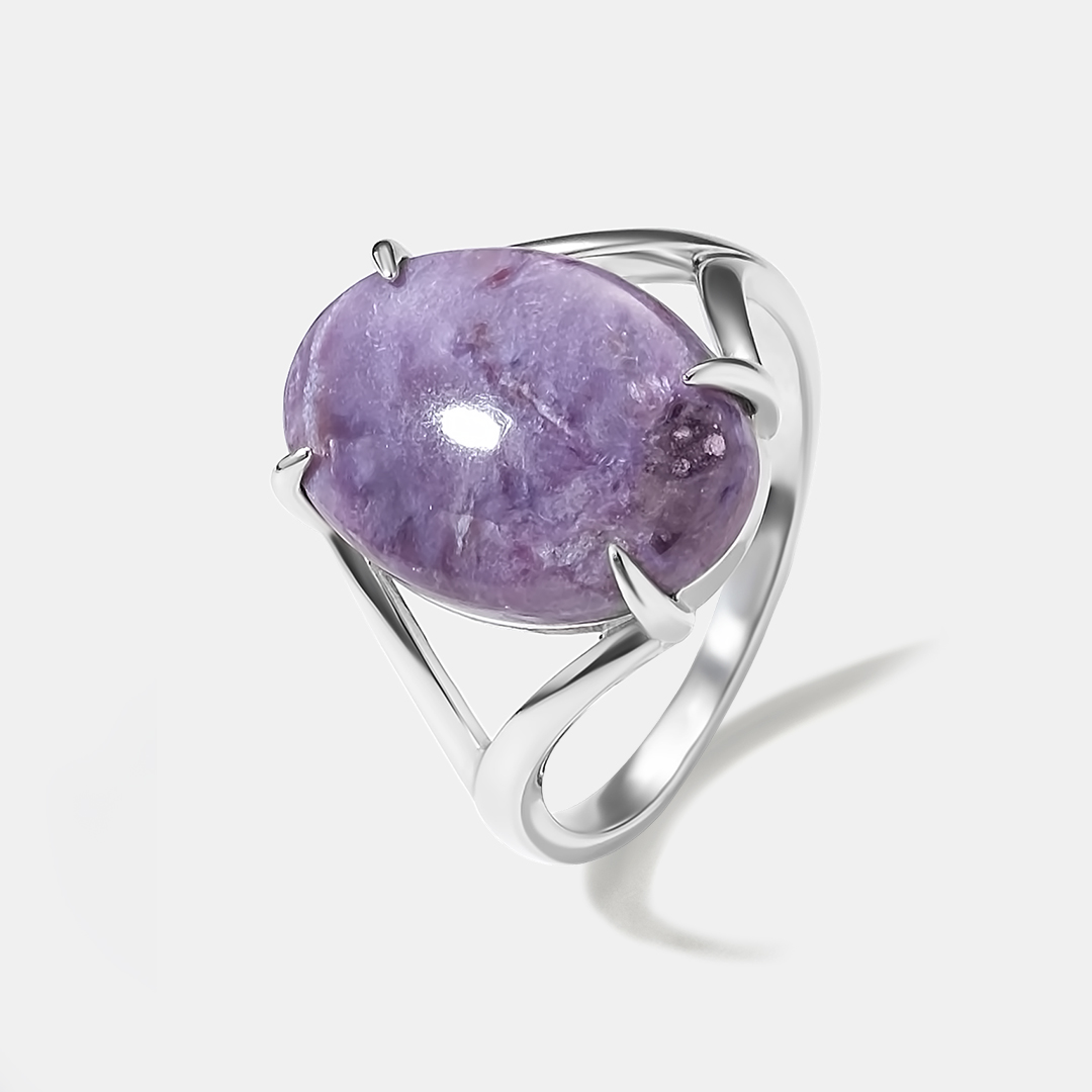 Серебряное кольцо с чароитом
