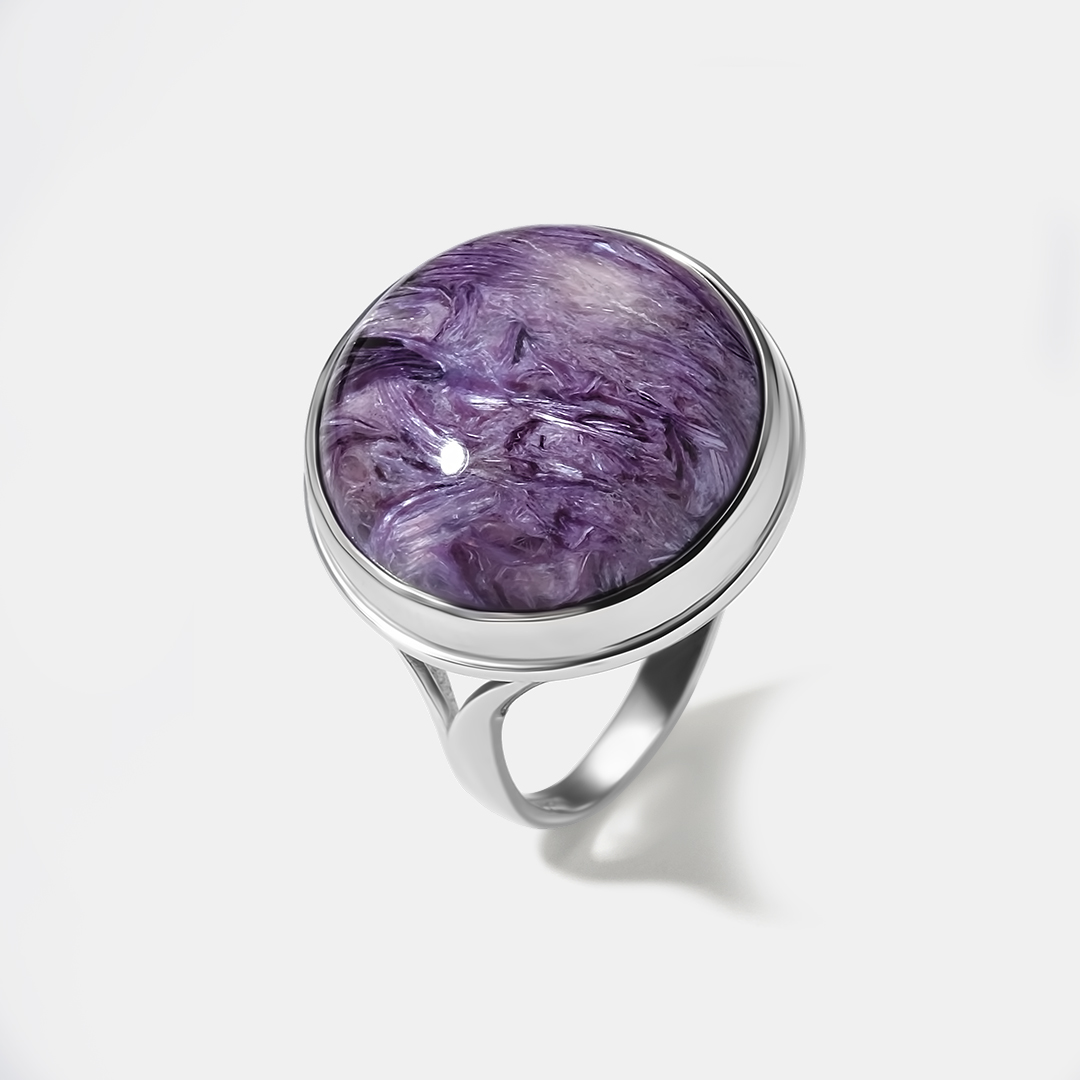 Серебряное кольцо с чароитом