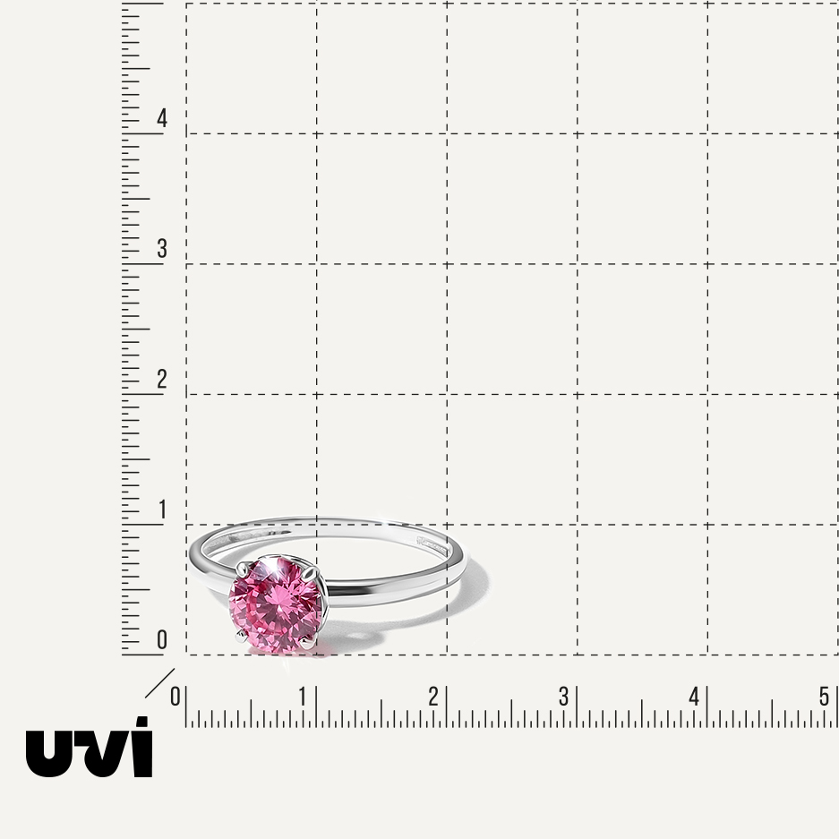 Серебряное кольцо с розовым муассанитом