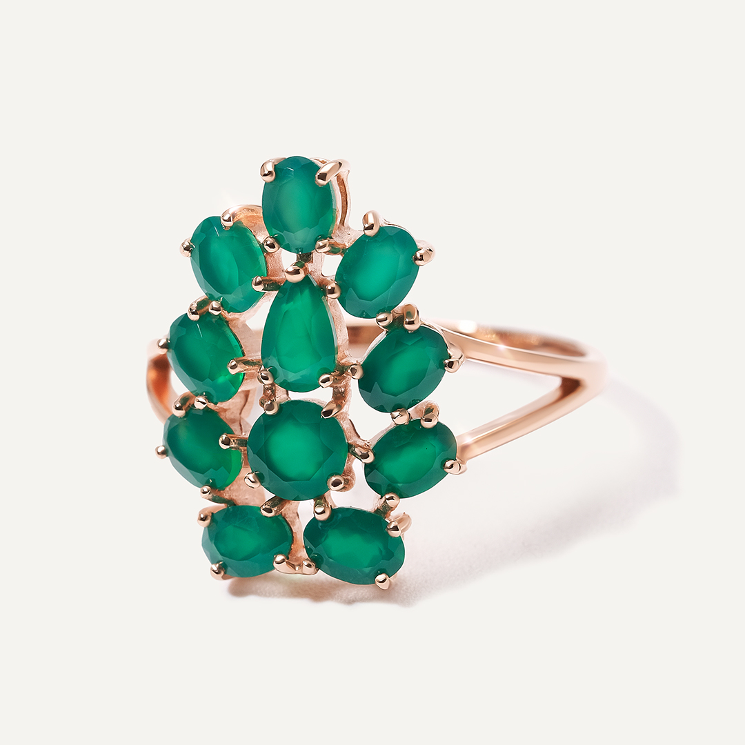 Серебряное кольцо с агатами