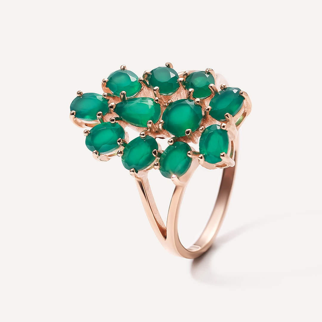 Серебряное кольцо с агатами