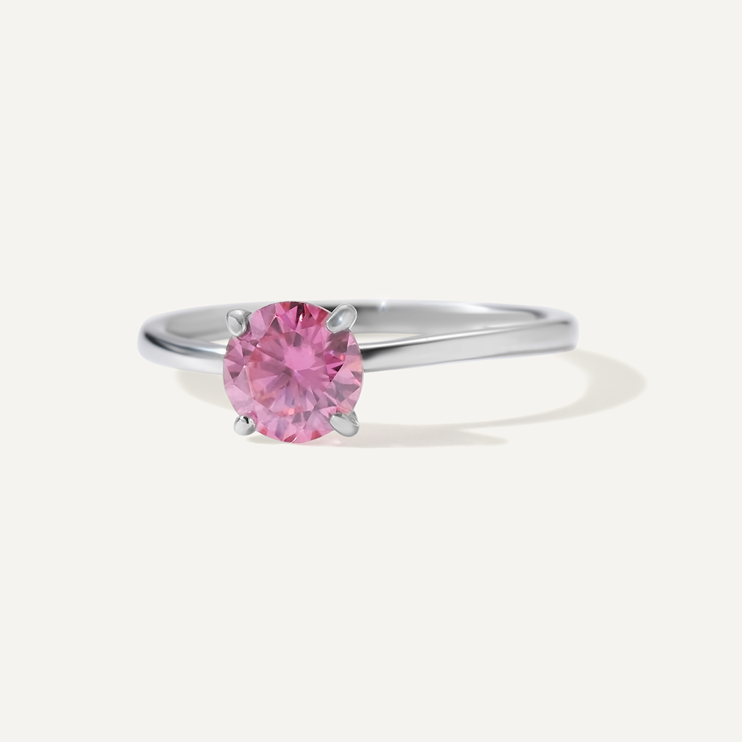 Серебряное кольцо с розовым муассанитом