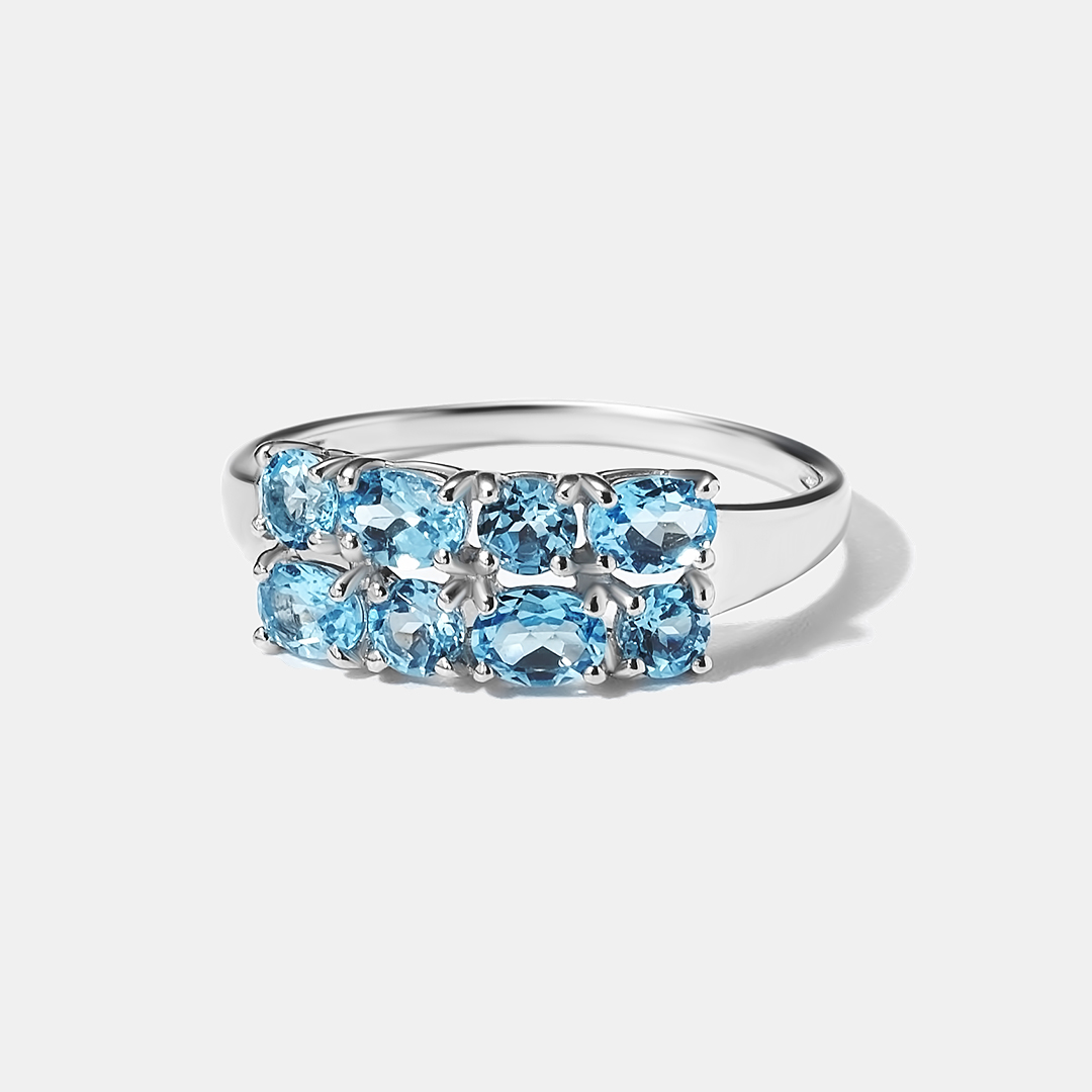Серебряное кольцо с топазами
