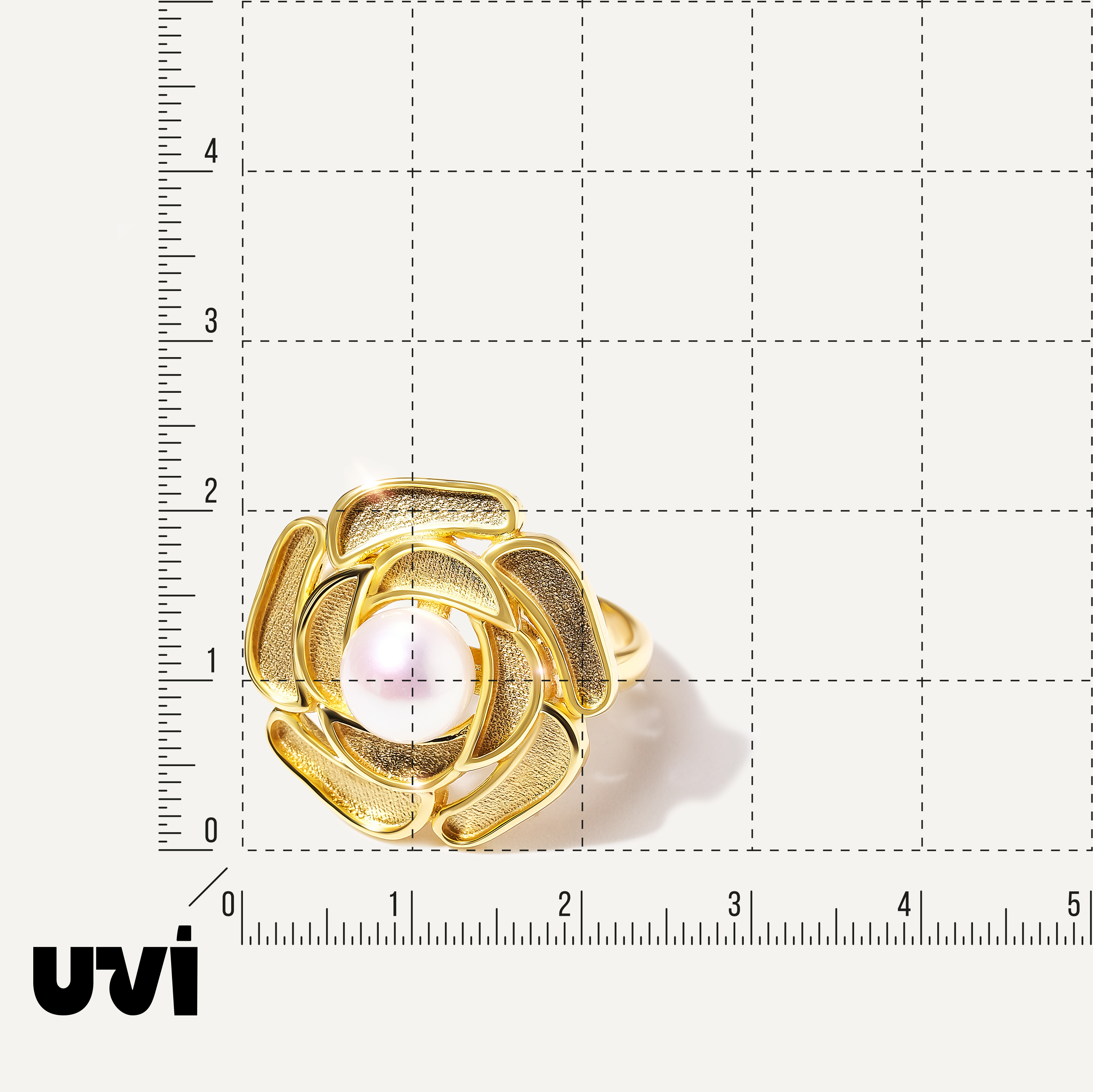 Серебряное кольцо с жемчугом "Цветок"