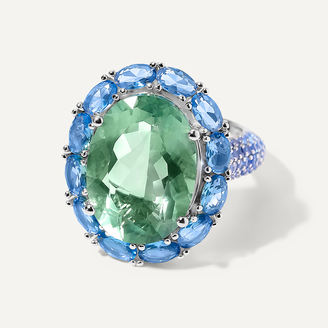 Серебряное кольцо с флюоритом