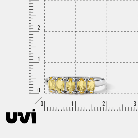Серебряное кольцо с желтыми топазами