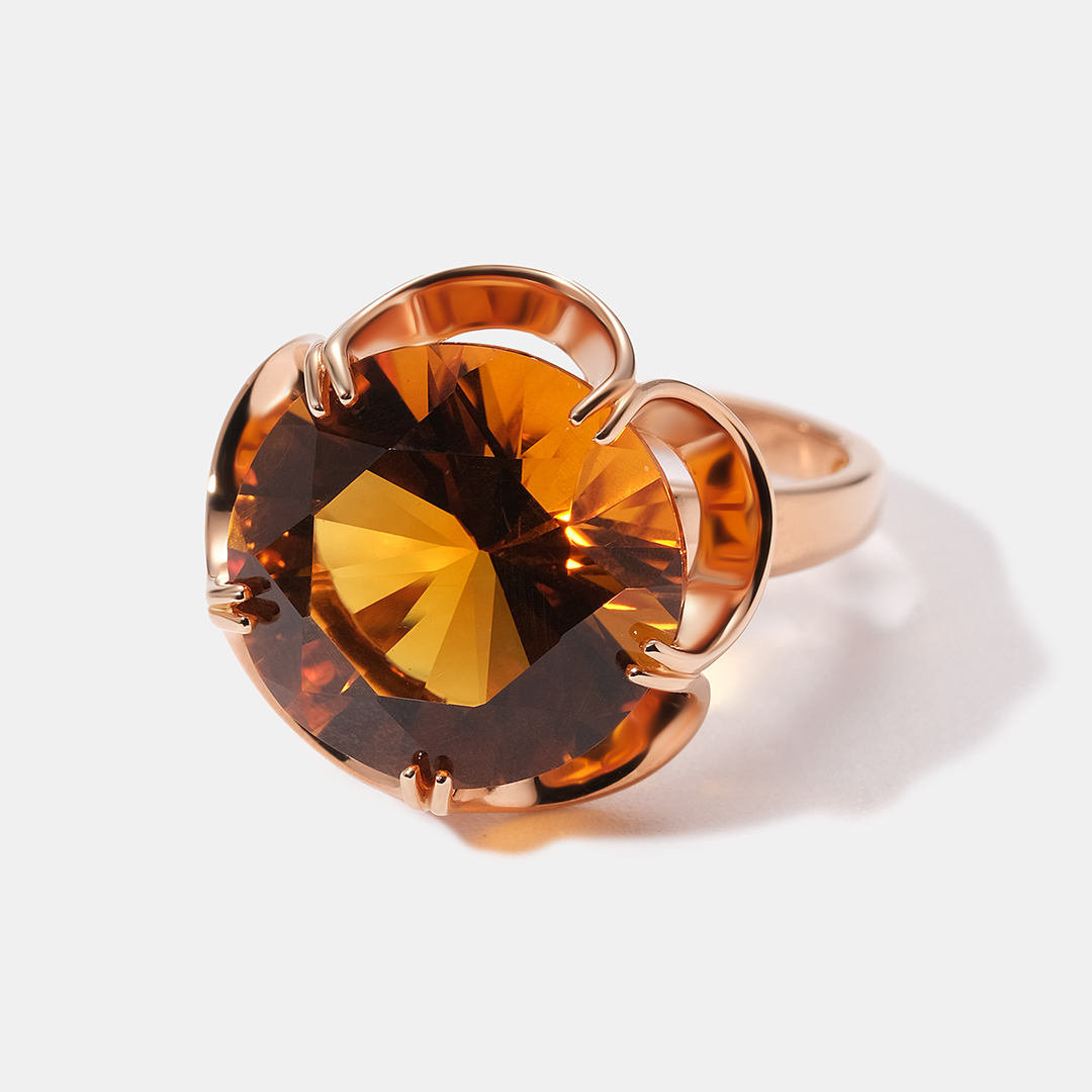 Серебряное кольцо с цитрином