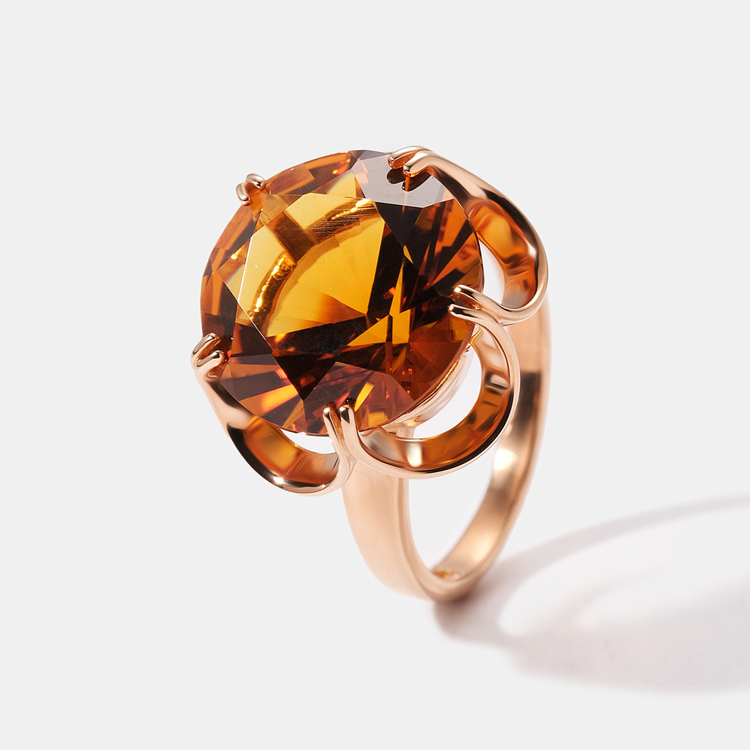 Серебряное кольцо с цитрином