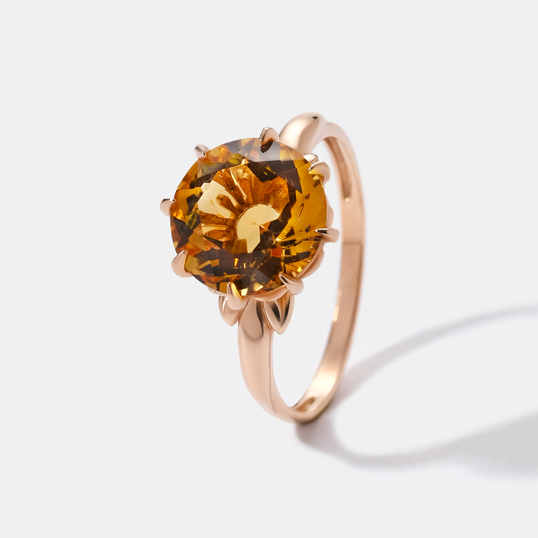 Серебряное кольцо с цитрином