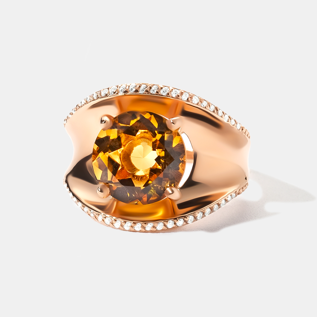 Серебряное кольцо с цитрином