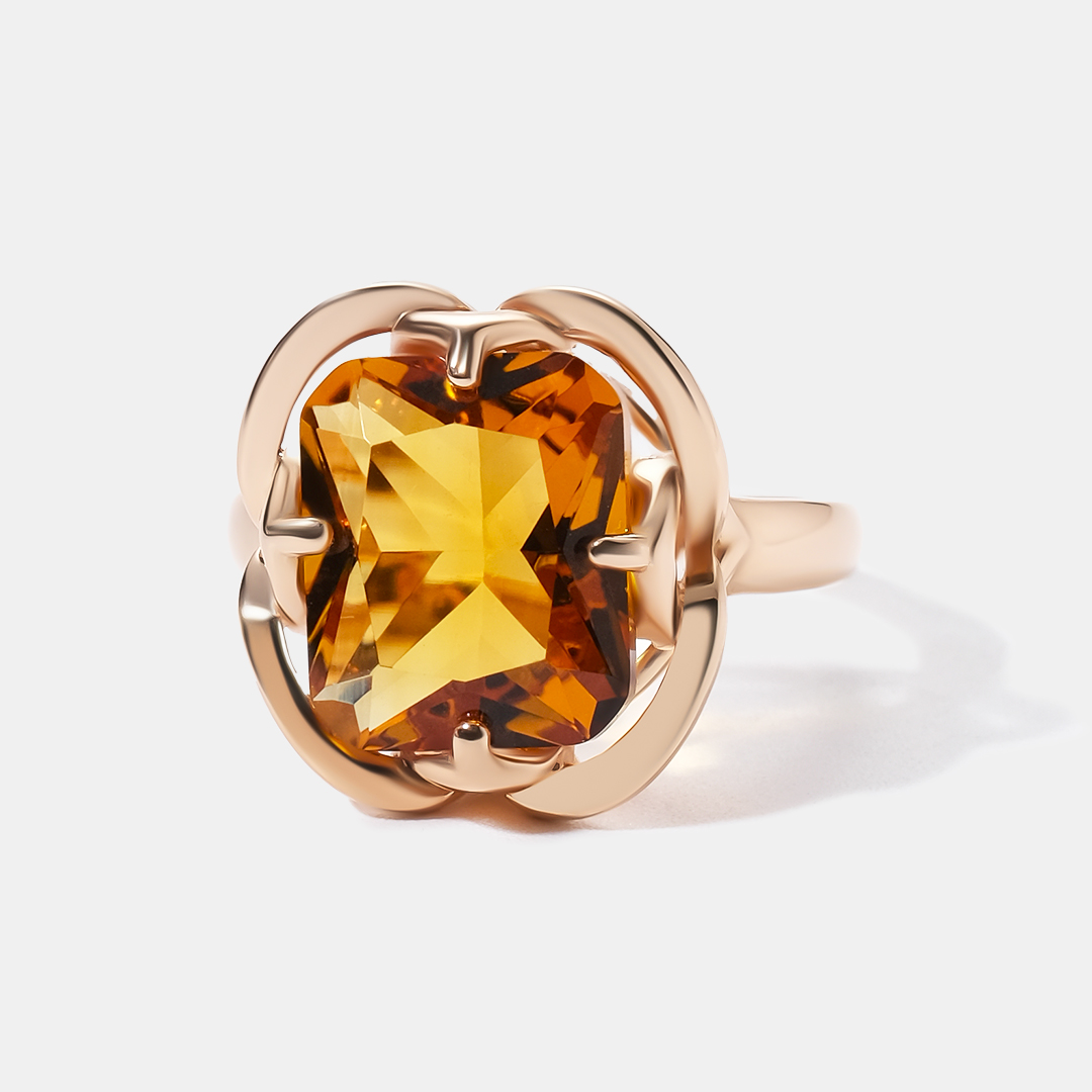 Серебряное кольцо с цитрином