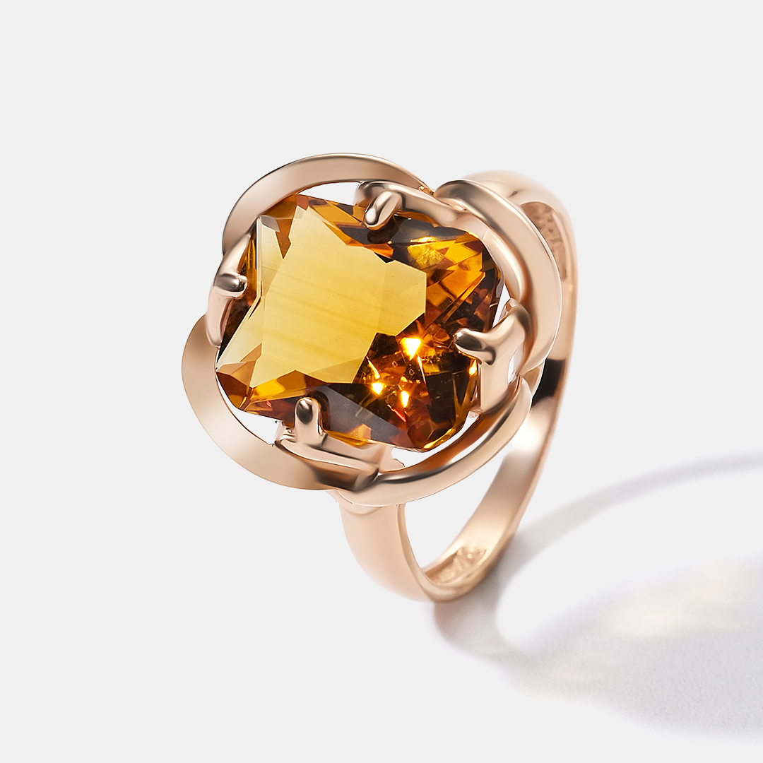 Серебряное кольцо с цитрином