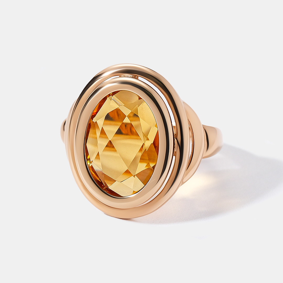 Серебряное кольцо с цитрином