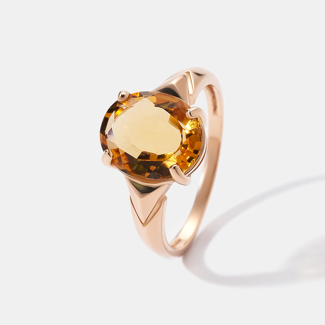Серебряное кольцо с цитрином