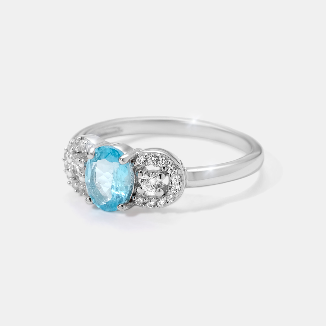 Серебряное кольцо с апатитом