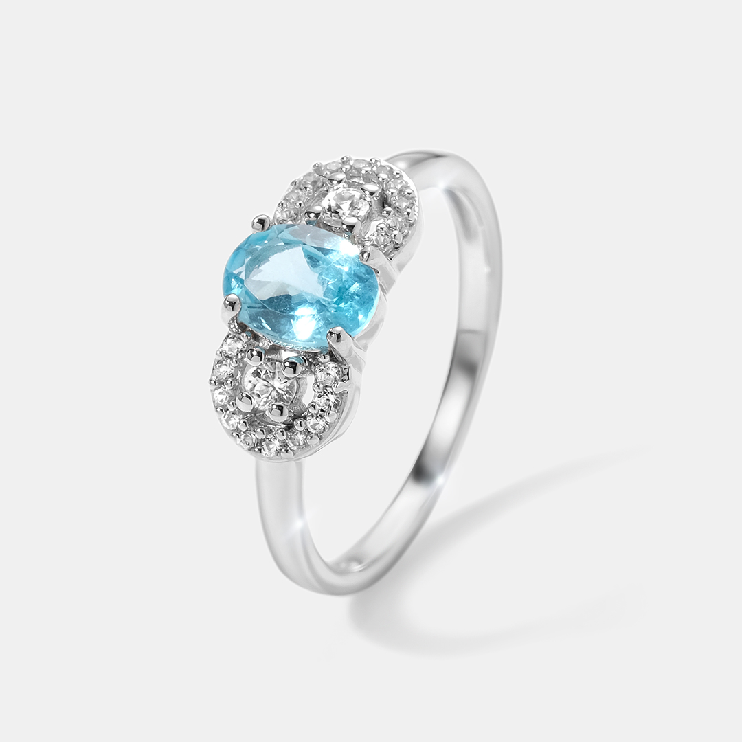 Серебряное кольцо с апатитом